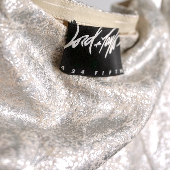 Vintage LORD & TAYLOR Mini Dress - Silver - Picture 4 of 10